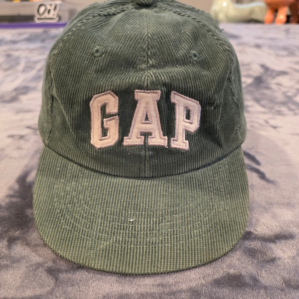 Gap Vintage Corduroy Baseball Cap Green Embroidered Logo Small